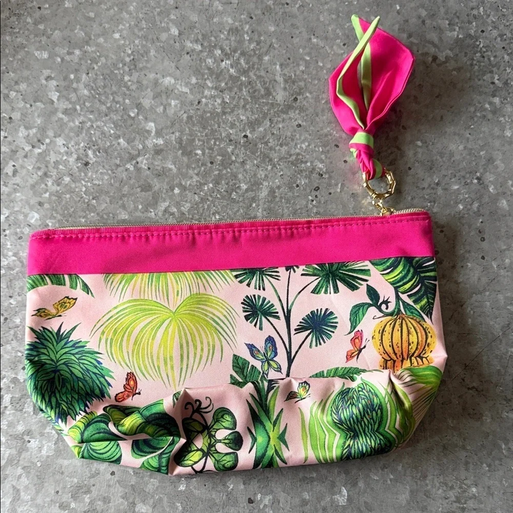 Estee Lauder Pink and Green Tropical Cosmetic Bag